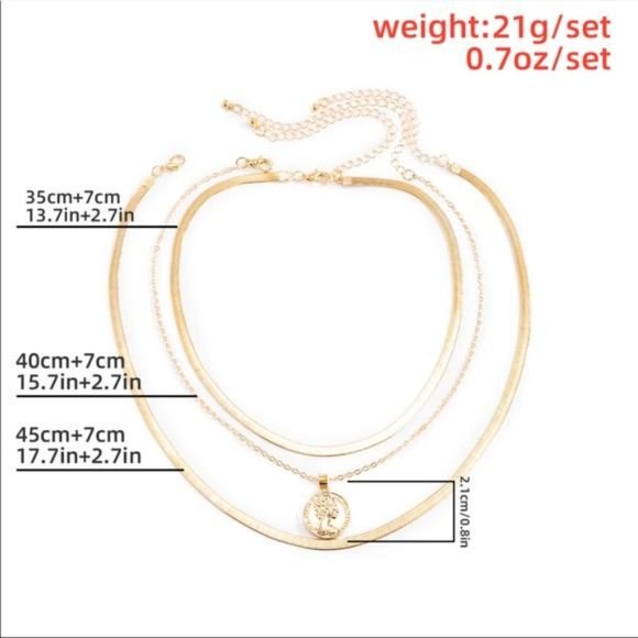 NEW 18K GOLD MULTILAYERED CHAIN NECKLACE, NICE NECKLACE, CUTE NECKLACE - Picture 6 of 6